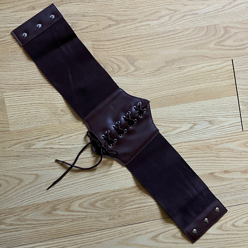 Elegant Dark Brown Lace-Up Belt